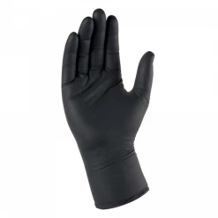 Coverguard Protections Jetables: Gants Et Charlotte Gant à Usage Unique Nitrile Noir Non Poudré Taille 9 - Boîte De 100