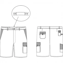 PBV Bermuda De Travail Bermuda Blanc De Travail Pour Peintre Plaquiste Typhon Blanc Gris - 3XL