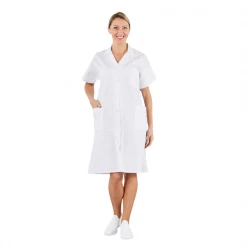 Blouse Et Tablier De Travail Blouse Blanche Pour Femme Manches Courtes à Pressions Inox - PBV - Taille 0