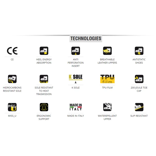 Chaussure De Sécurité Basse Chaussure Sécurité Glove Noire Jaune T43 Diadora Utility 170235-80013/43 – Image 3