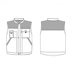 PBV Gilets De Travail Sans Manche Gilet Sans Manche Blanc De Travail Typhon En Polycoton Blanc Gris - 3XL