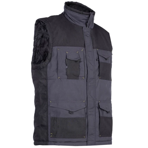 Gilets De Travail Sans Manche Gilet Sans Manche Ali North Ways Déperlant 8 Poches Gris Noir Taille L – Image 2