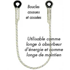 Levac Longes De SĂ©curitĂ©, Sangles Et Cordes Longe De Sécurité Polyamide Longueur 2 Mètres : 3617LB101D