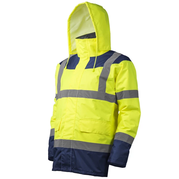 EuroProtection - Coverguard Parkas Et Blousons Haute VisibilitĂ© Parka Jaune Fluo Marine Haute Visibilité Imperméable Keta Taille XL