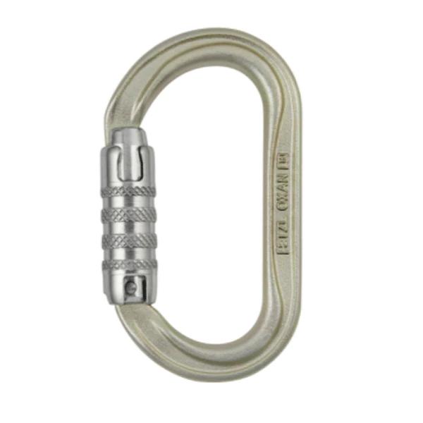 Accessoires Antichute Mousqueton, Poulie, Stop Chute Mousqueton Ovale Petzl "Oxan Triact Lock" Verrouillage Vis Acier – Image 2
