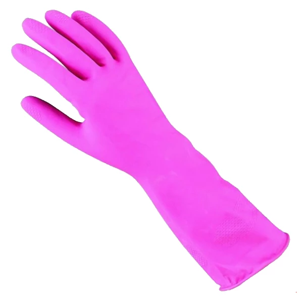 SPE Produits Chimiques Gants De Ménage Latex Rose Floqué Coton (12 Paires) - Taille M