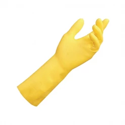 SPE Produits Chimiques Gants De Ménage Latex Jaune Floqué Coton (12 Paires) - Taille M