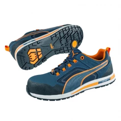 Puma Safety Chaussure De Sécurité Basse Chaussure De Sécurité S3 Puma Crosstwist Low Orange Et Bleu – Taille 42