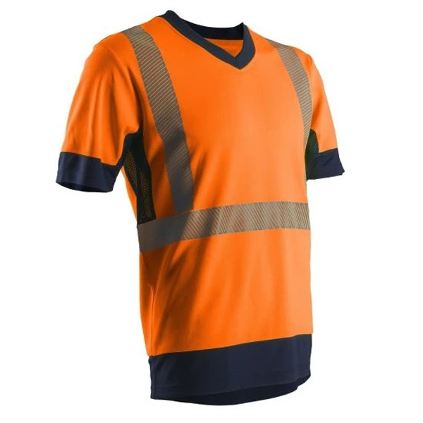 T Shirt Haute VisibilitĂ© T-shirt Haute Visibilité Coverguard Komo Orange Et Bleu Marine Taille L