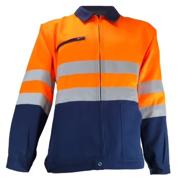 Parkas Et Blousons Haute VisibilitĂ© Blouson Haute Visibilité PBV Vision II Orange Fluo Bleu Marine Taille 2