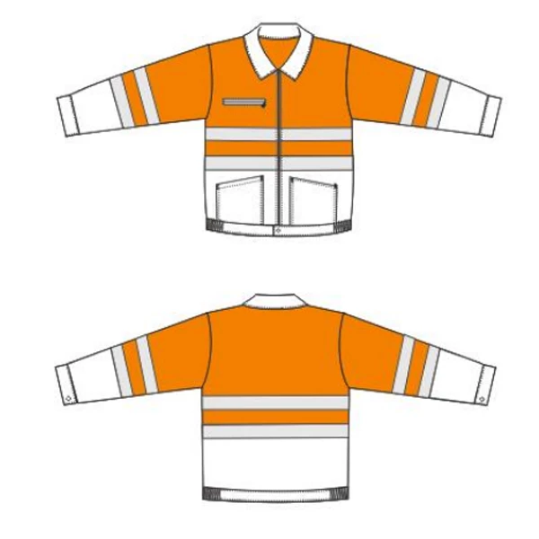 Parkas Et Blousons Haute VisibilitĂ© Blouson Haute Visibilité PBV Vision II Orange Fluo Bleu Marine Taille 2 â Image 2