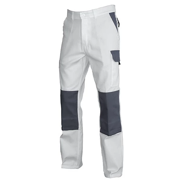PBV Pantalon De Travail Pantalon Blanc De Travail Typhon Poches Genouillères Blanc Gris - 4XL â Image 2