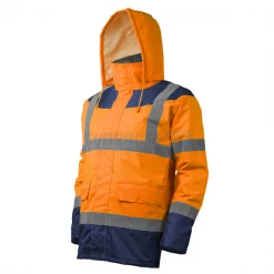 EuroProtection - Coverguard Parkas Et Blousons Haute VisibilitĂ© Parka Orange Fluo Marine Haute Visibilité Imperméable Keta Taille L