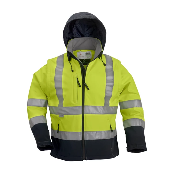 EuroProtection - Coverguard Vestes Hv Haute VisibilitĂ© Veste Haute Visibilité Softshell Station Coverguard Jaune Marine L – Image 4