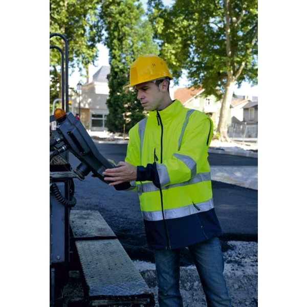 EuroProtection - Coverguard Vestes Hv Haute VisibilitĂ© Veste Haute Visibilité Softshell Station Coverguard Jaune Marine L – Image 2