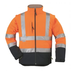 Vestes Hv Haute Visibilité Veste Haute Visibilité Softshell Station Coverguard Orange Et Bleu T L