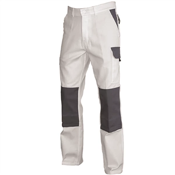 PBV Pantalon De Travail Pantalon Blanc De Travail Typhon Poches Genouillères Blanc Gris - 4XL â Image 3